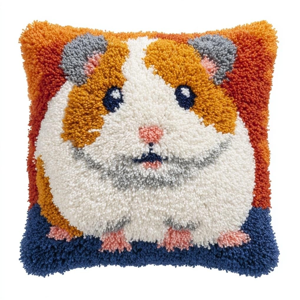 Axiangzik Cartoon Hamster Latch Hook Pillow Making Kit 43X43cm,