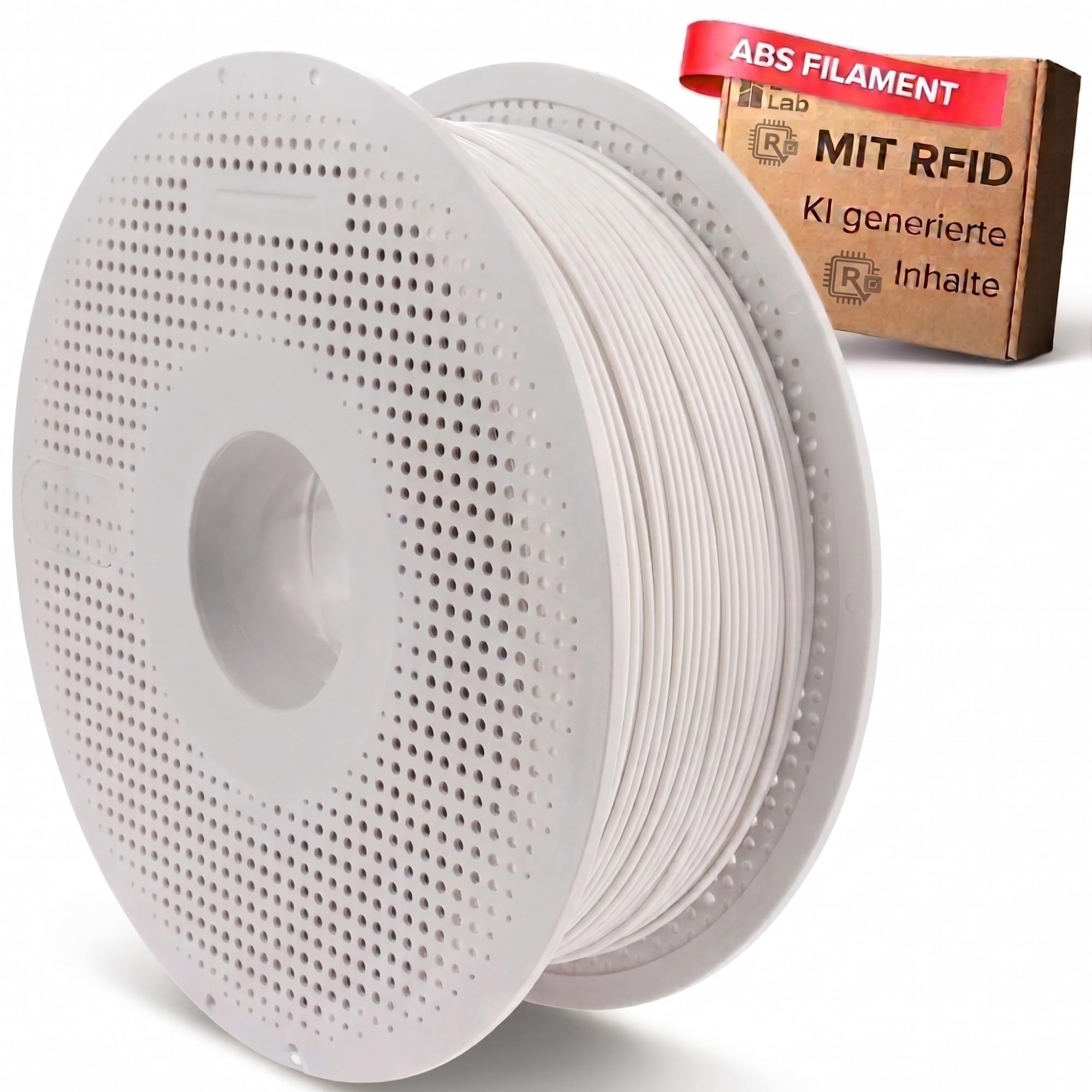 Filament ABS z chipem RFID pasuje do drukarki 3D Bambu Lab 1,75 mm biały z cewką P1S P2S H2D A2L H2C H2D H2S A1 Mini