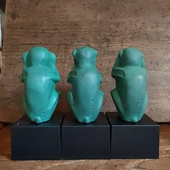 招福　白石正義作（現代三猿）（聞く 言う 見る）置物 見る 聞く 言う 猿 オブジェ 招福現代三猿 白石正義作 - メルカリ