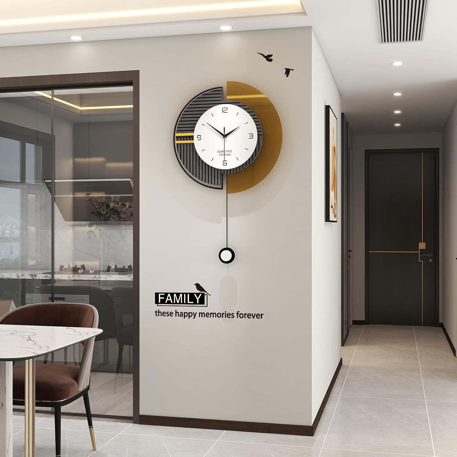JUJUDA Large Wall Clock for Living Room Decor Big Modern