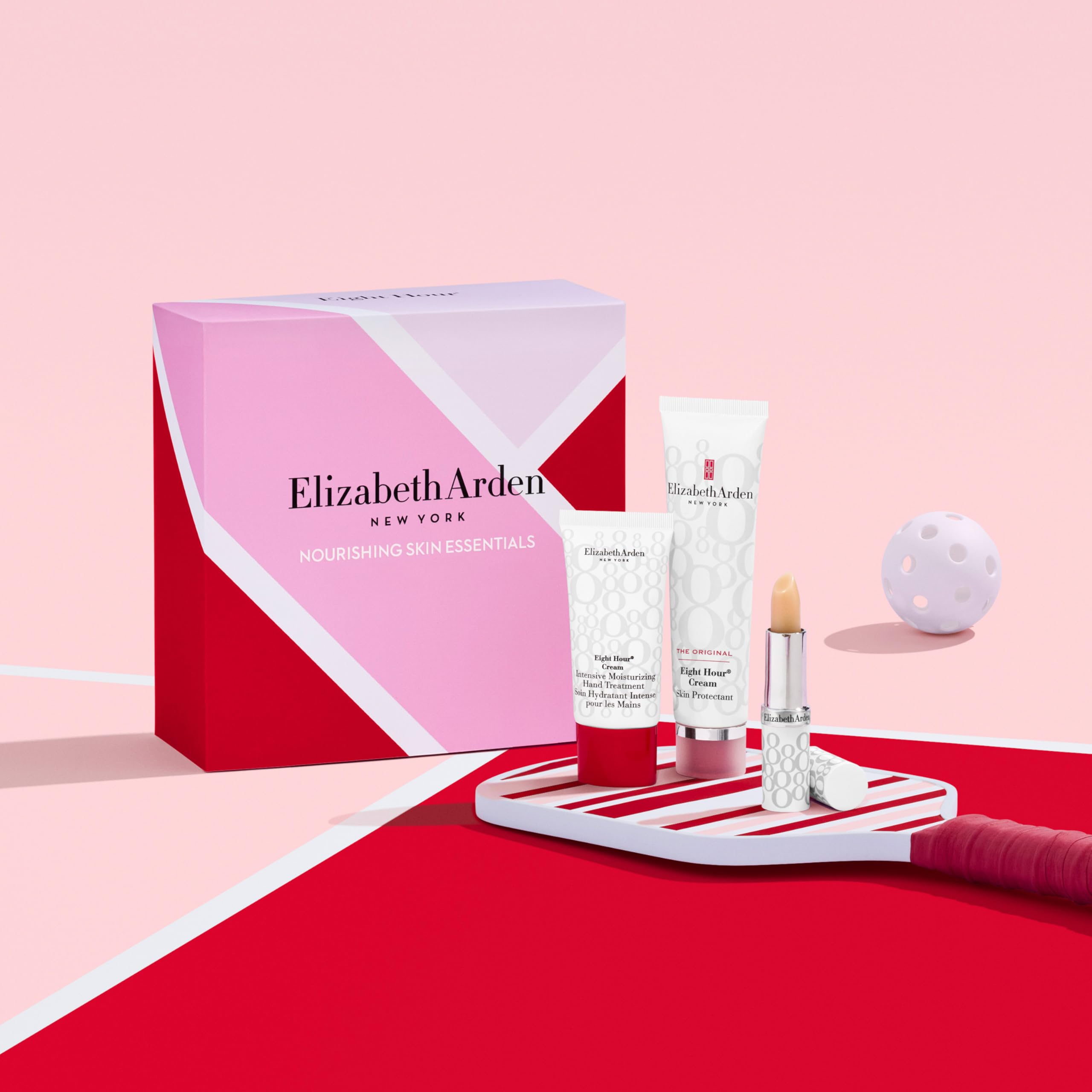 Elizabeth Arden - Eight Hour Nourishing Skin Essentials Set 3 Pezzi, Skin Protectant, Burrocacao SPF 15 e Crema Mani Idratante, Skincare Lenitiva per Mani, Labbra e Corpo con Crema Viso