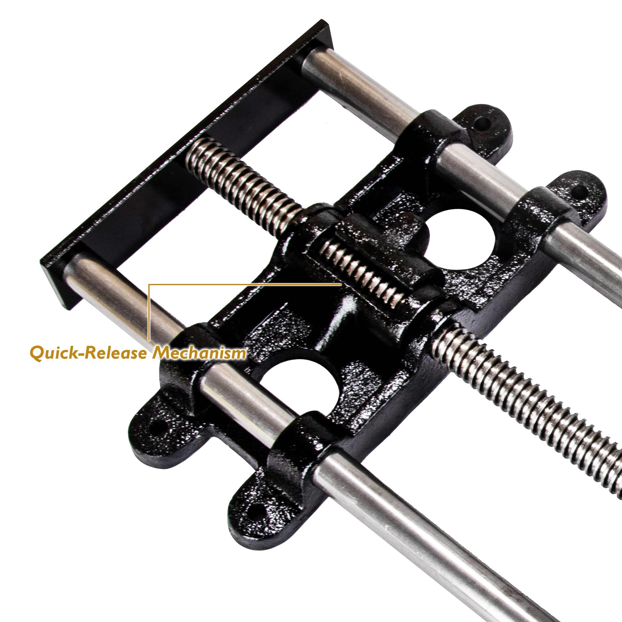 O'SKOOL Morsa frontale da banco da lavoro a sgancio rapido da 22,9 cm, per la lavorazione del legno, morsa da banco in ghisa resistente con manico in legno di faggio