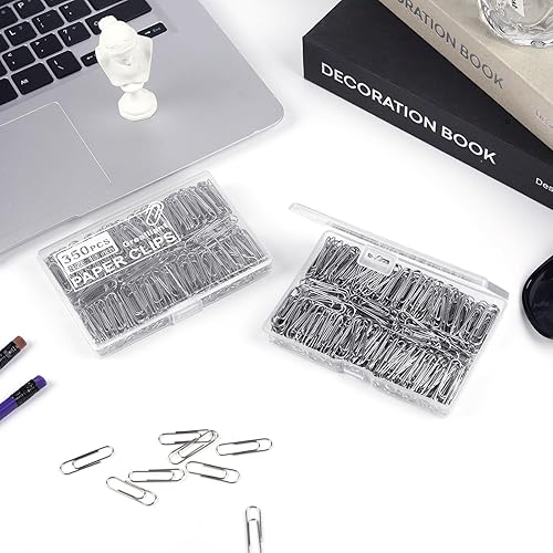 Miniatura 5 de 700 clips de papel, pequeños clips de papel para papeleo, 2 cajas de 350 piezas cada una, cajas de plástico resistentes y mejoradas bien