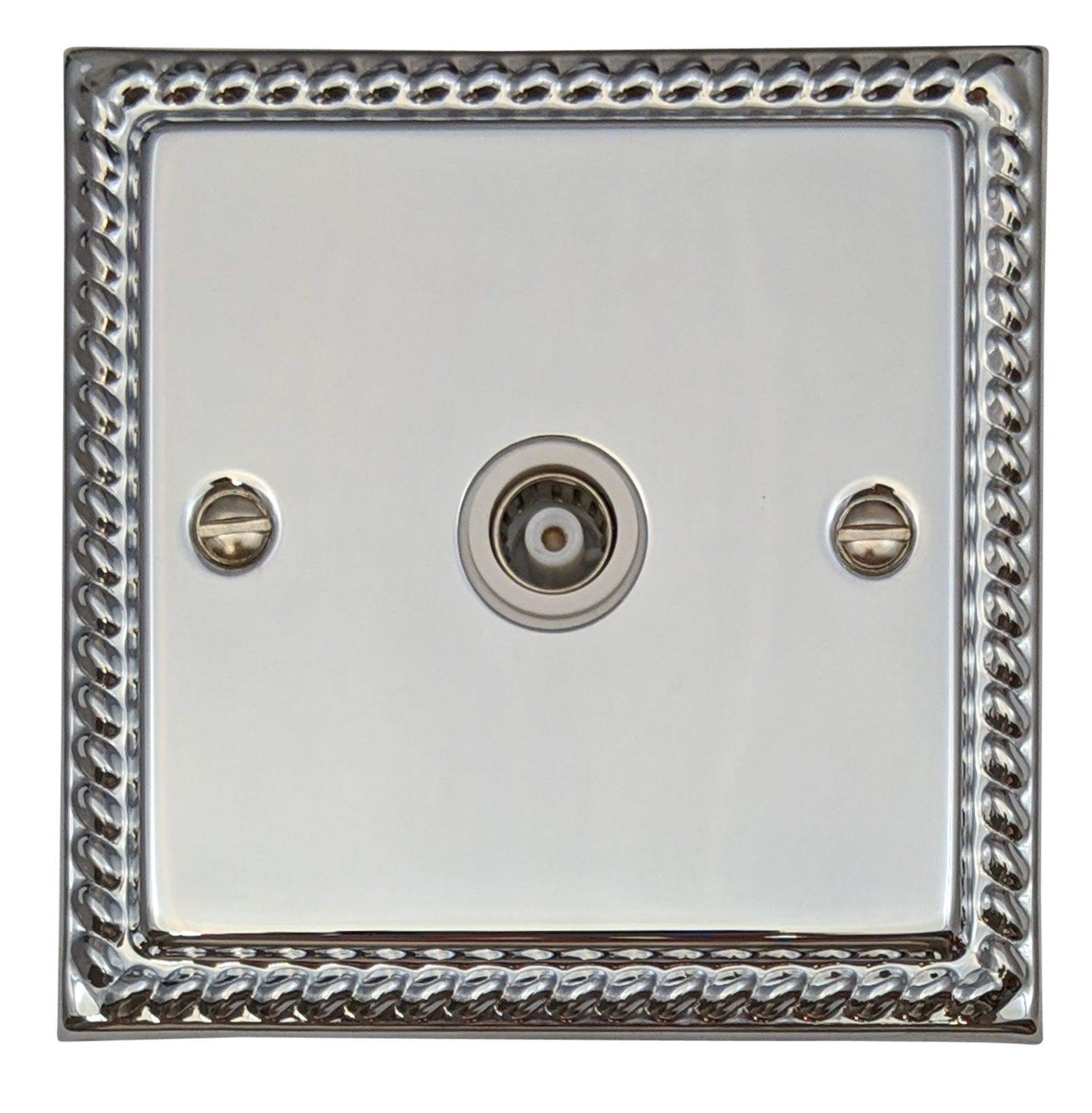 G&H Brassware White Georgian Polished Chrome Single Tv Point ( Insert) - Mc35w