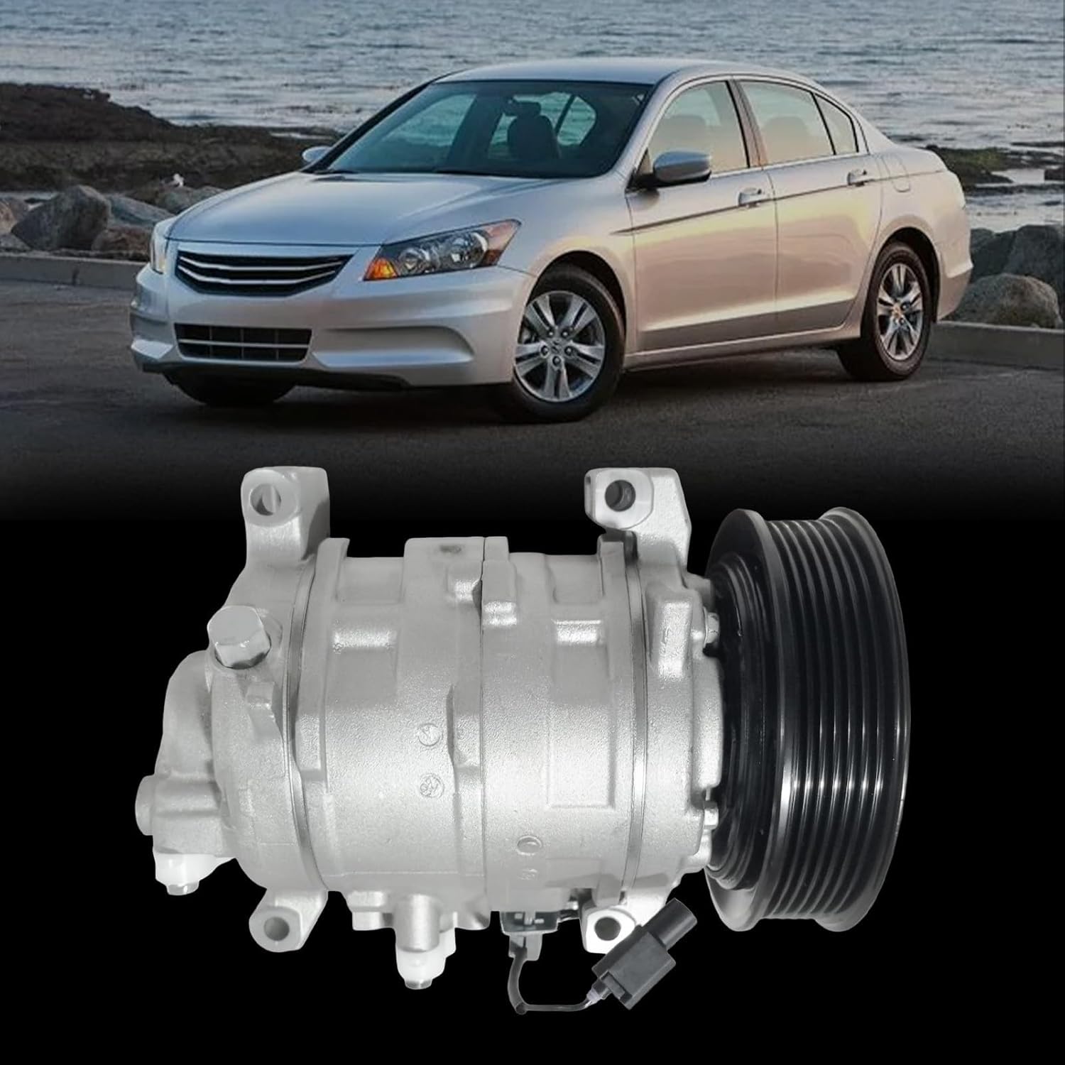 CO11224C A/C Air Conditioning Compressor Fit for 2008-2012 Honda Accord, 2012-2015 Crosstour 2.4L L4