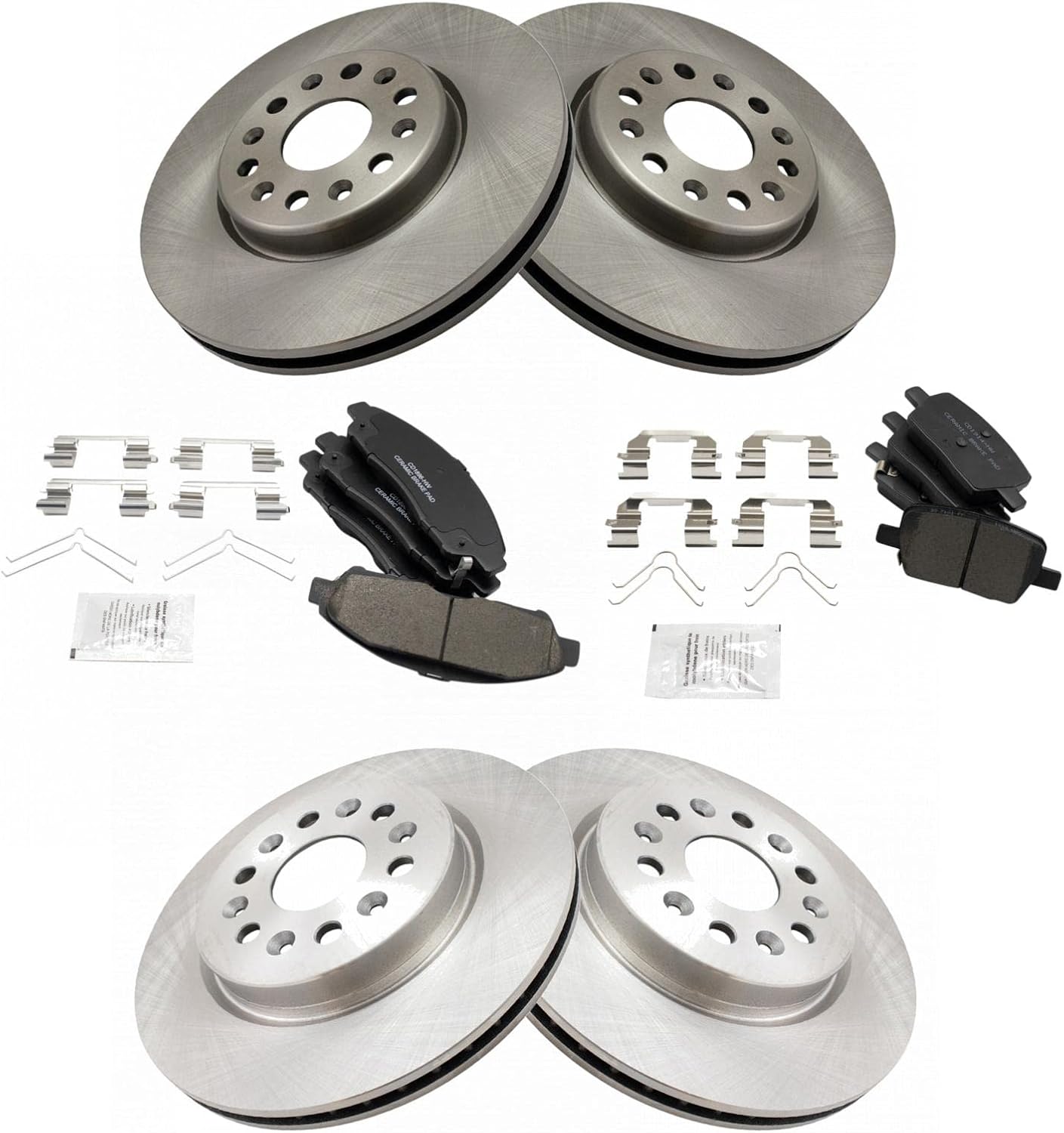TRQ Front and Rear Brake Pad & Rotor Kit Brake Pads Brake Rotor Ceramic Compatible with 2018-2020 Buick Enclave 2019-2020 Chevrolet Blazer Traverse 2017-2020 GMC Acadia