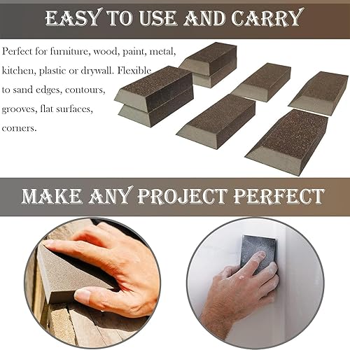 Miniatura 4 de M-jump Paquete de 8 esponjas de lijado individuales gruesasmedianas4 especificaciones diferentes surtido lavable y reutilizable