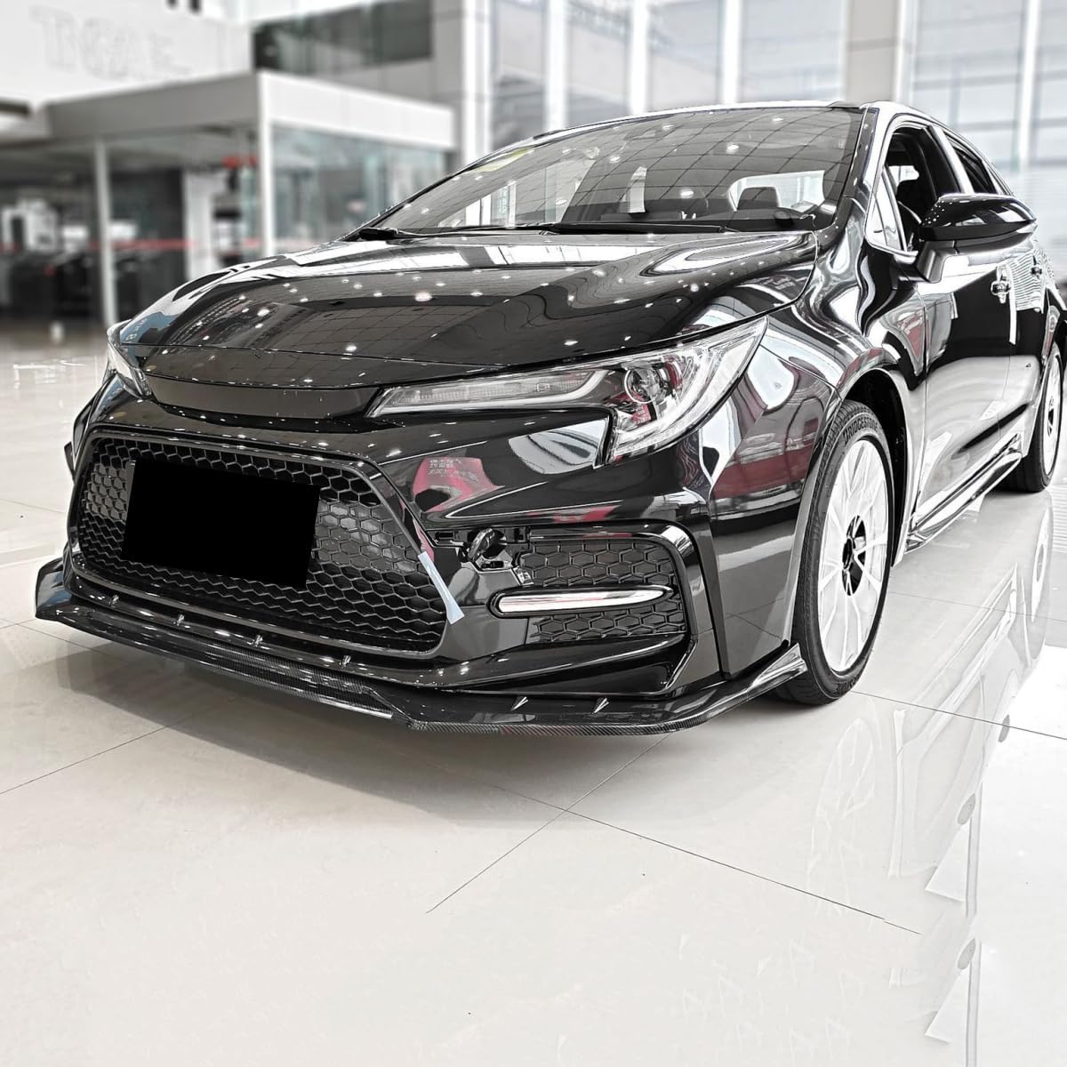 Front Bumper Lip Splitter Spoiler Fit for Toyota Corolla Sedan SE/XSE/Nightshade/S 2020-2026 Accessories, Carbon Fiber Style 3pcs Air Dam Chin Body Kit Underbody Lip