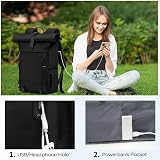 RAINSMORE Sac a Dos Homme Femme Sac a Dos Voyage pour Portable 17 Pouces - 6