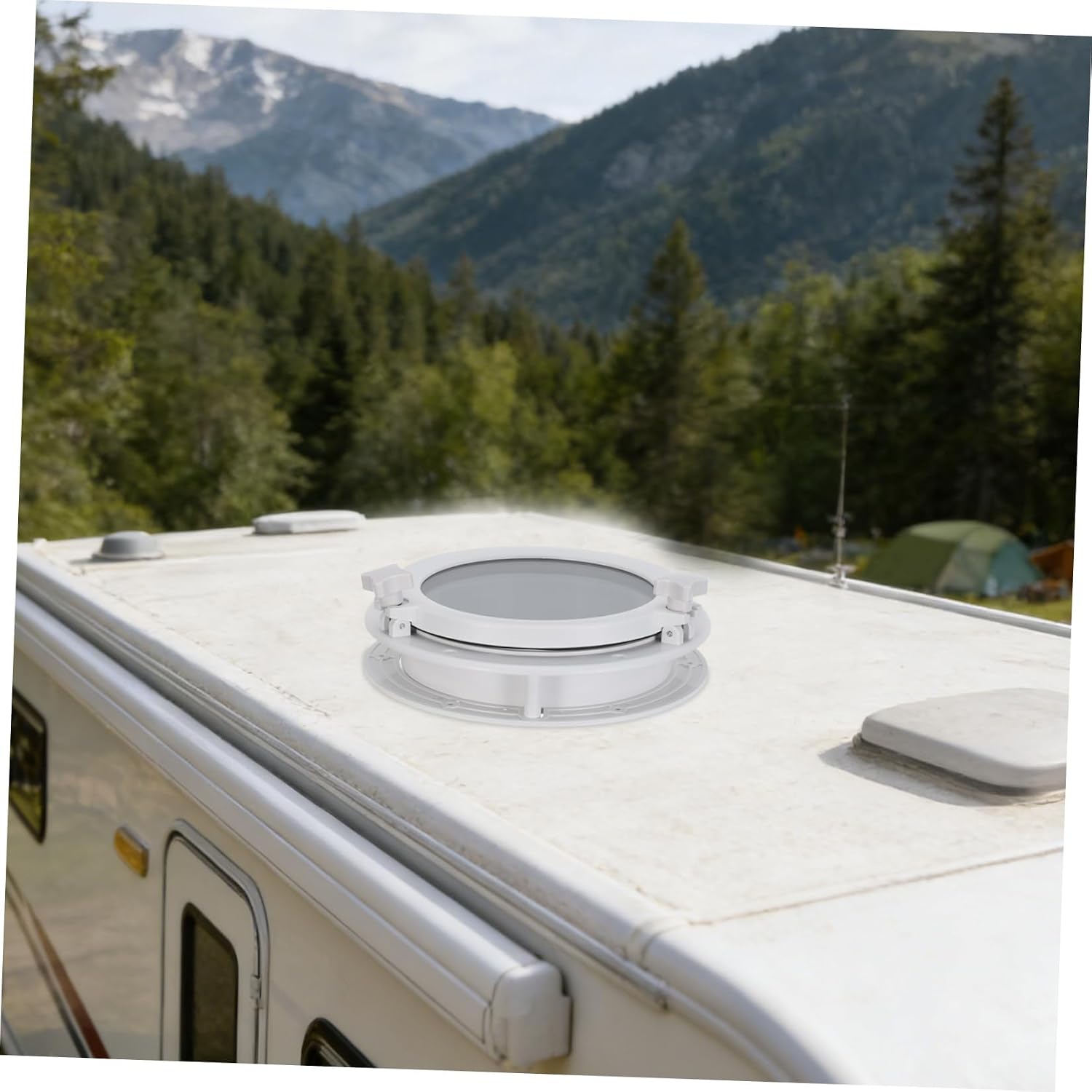 BETOOKY Marine round Boat Window Hatch 265mm Outer Diameter, Circular Rv Marine Access Portlight for Yacht Cabin Trailer Skylight Replacement