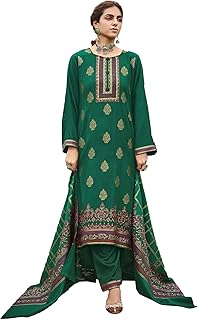 DRAVINAM Trends Women's Unstitched Kashmiri kanni Weaving Pure Woollen Pashmina Salwar Suit Dress Material with Pure Wool ...