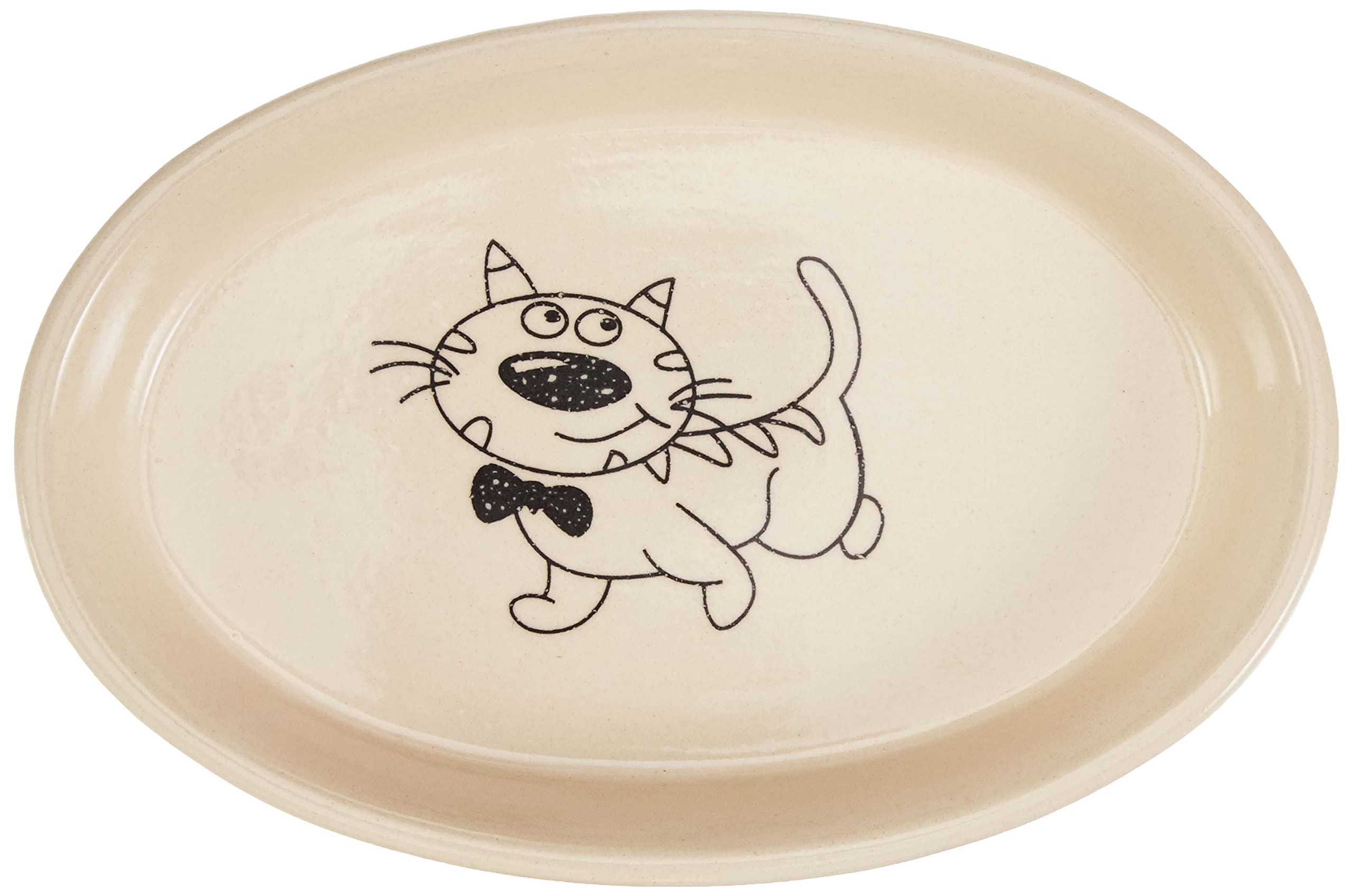 Nobby 73637 Owalana Miska Ceramiczna dla Kotów, 17 x 11 x 2.5 cm, Kremowy