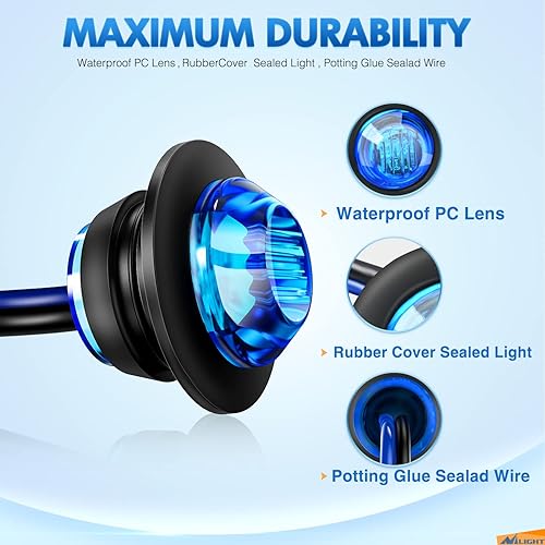 Miniatura 3 de Nilight 10 luces LED redondas de 3/4 de pulgada, indicadores laterales delanteros y traseros, lámpara de marcador de bala para camión, RV, coche