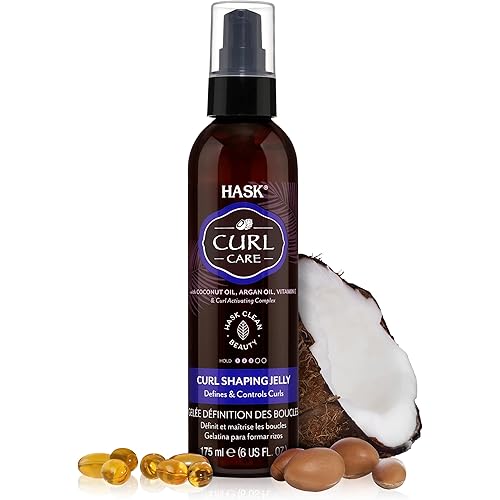 HASK CURL CARE Curl Shaping Jelly - vegan formula, cruelty free, color safe, gluten-free, sulfate-free, paraben-free - 6 FL Oz