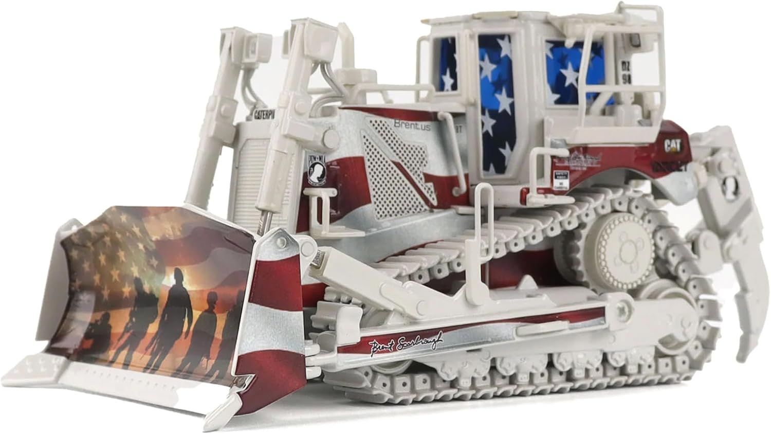 D8T Track Type Tractor with Single Shank Ripper Brent Scarbrough & Co. Patriotic Livery High Line Series 1/50 Diecast Model by Diecast Masters 85299-BSC