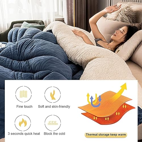 Miniatura 3 de Edredón de invierno, edredón de plumón de cachemira, edredón grueso y cálido de invierno, edredón de tamaño doble, para todas las estaciones,