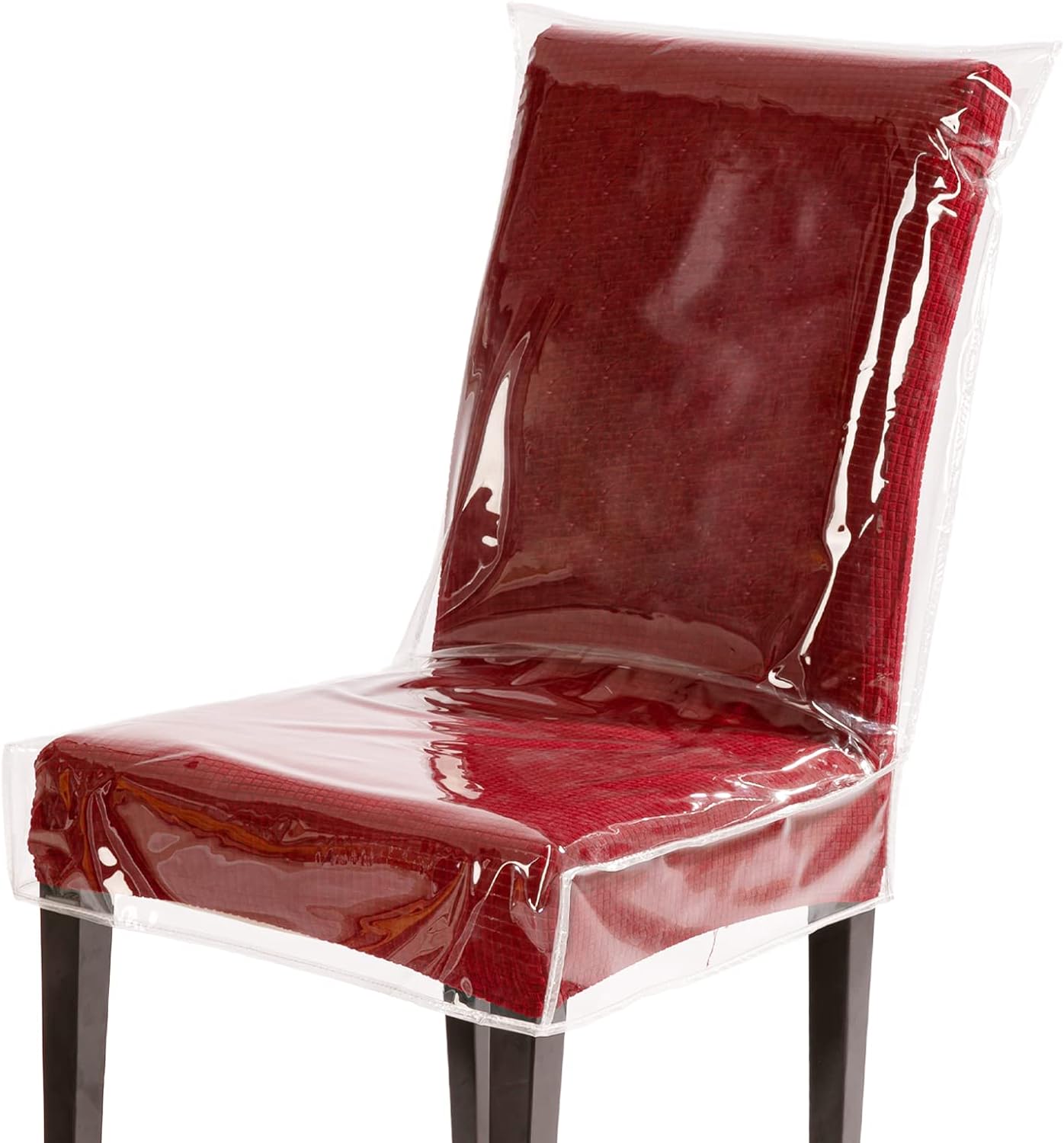 wokire Plastic Dining Chair Protector 18 x 17 inch,Chair Covers with Backrests,Clear PVC Water-Proof Seat Cover, Keep Your Dinning Chair Away from Dust/Stains/Cat Dog Hair/Scratches (4 Pack)