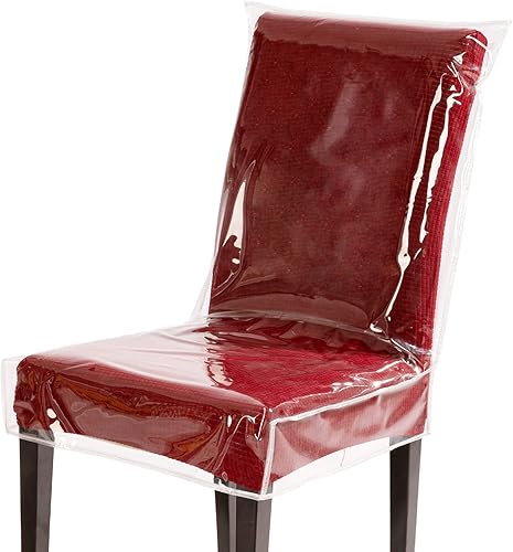 wokire Protector de plástico para sillas de comedor de 18 x 17 pulgadas, fundas para sillas con respaldo, funda de asiento impermeable de PVC
