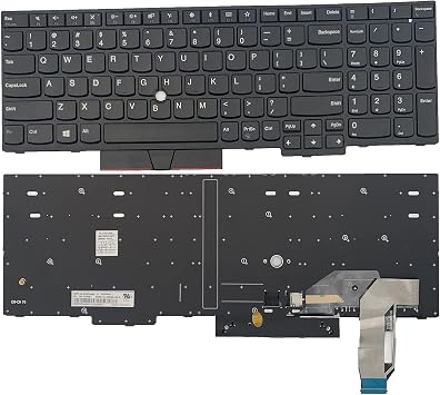 Laptop Replacement US Layout Keyboard for Lenovo ThinkPad E580 E585 E590 L580 P52 P53 P73 T590Without Red Pointer