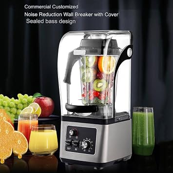 Silent Wall Breaker with Cover, High-Power Home and Commercial Blender for Crushed Ice, Smoothies, Purees, Blenders,B-4.5L