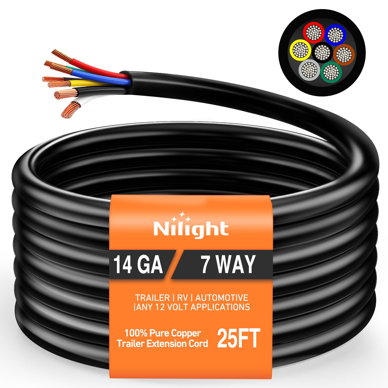 Nilight 7 Way Trailer Junction Box Weatherproof Color-Coded Studs — Amazon image 10