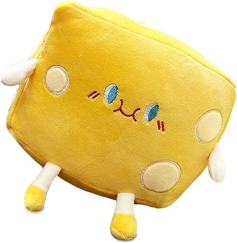 Miniatura 8 de Goylmc Juguetes de peluche de queso, almohada de felpa de pan de comida, decoración de habitación, día festivo, cumpleaños para niños y niñas