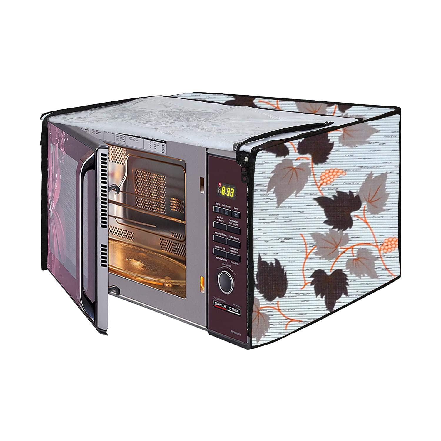 Microwave Oven Cover for LG 21 Litre Convection Waterproof & Dustproof PVC | Heat Resistant, Stainproof & Washable | Decorative Kitchen Appliance Cover (49 cm X 43 cm X 29 cm) pr33