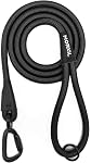 Rope Dog Leash, 6 Foot Heavy Duty Dog Leash with Aviation Aluminum Auto Locking Carabiner, Strong Nylon Pet Lead for Small, Medium, Large Dogs (Black, 6FT)