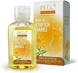 AOAO Óleo Para Estrias Pego Para Gravidez, Óleo Corporal Para Gestantes Para Prevenção E Redução De Estrias, Cuidados Com A Pele Hidratante, 2,03 Oz (1 Pacote)