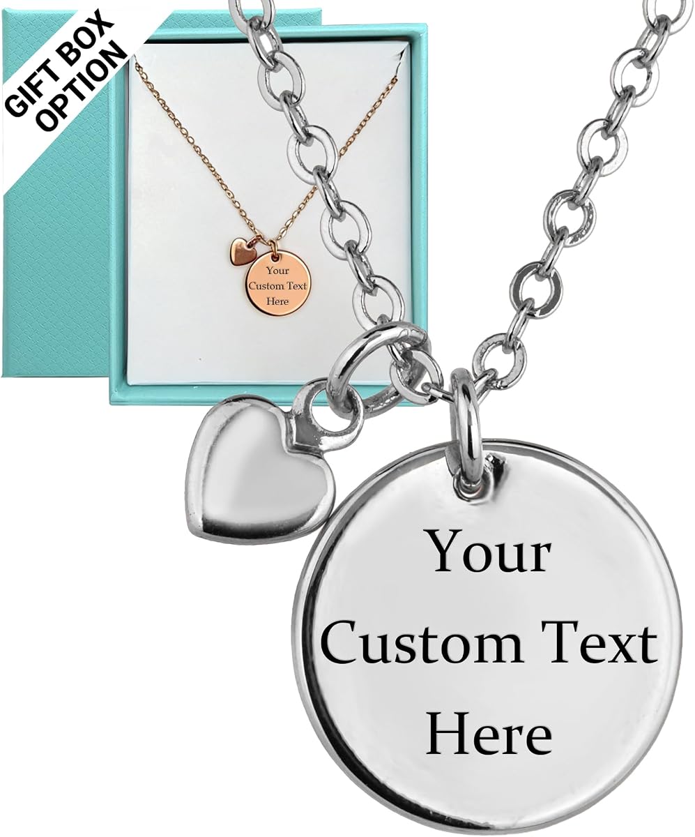 Collar con nombre personalizado para mujer, colgante grabado a doble cara