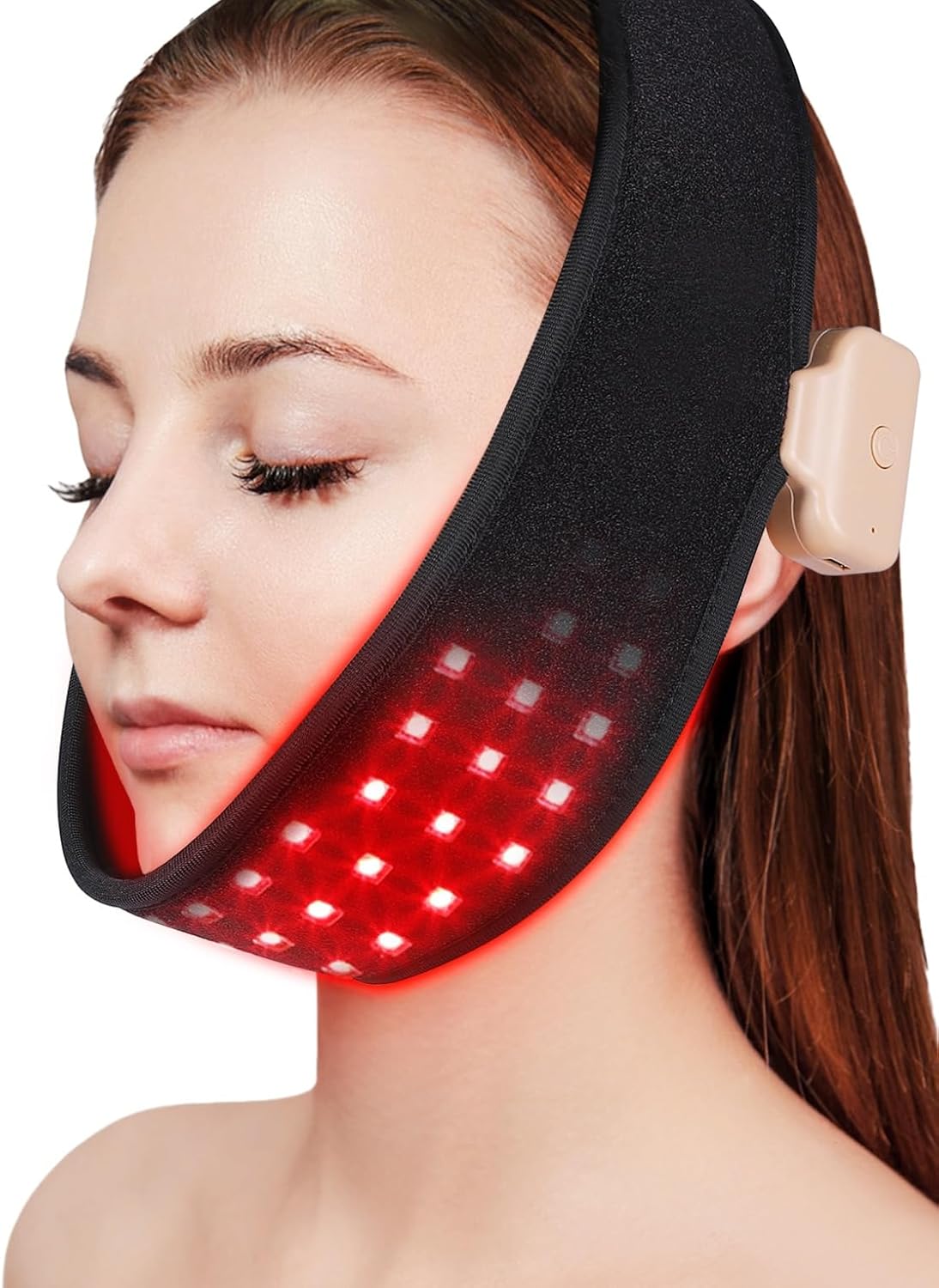 8 Colors Red Light Therapy for Neck Chin Firming, Cordless Wearable Infrared Light Therapy Wrap Pad for Jaw Arm Wrist Pain Relief Skin Care