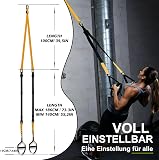RHINOSPORT Allenamento Sospensione Sling Trainer Set per Allenamento con Sistema di Ancoraggio per Porta, Regolabile, per Fitness, a casa, in Viaggio e per l'allenamento in Interni ed Esterni - 4