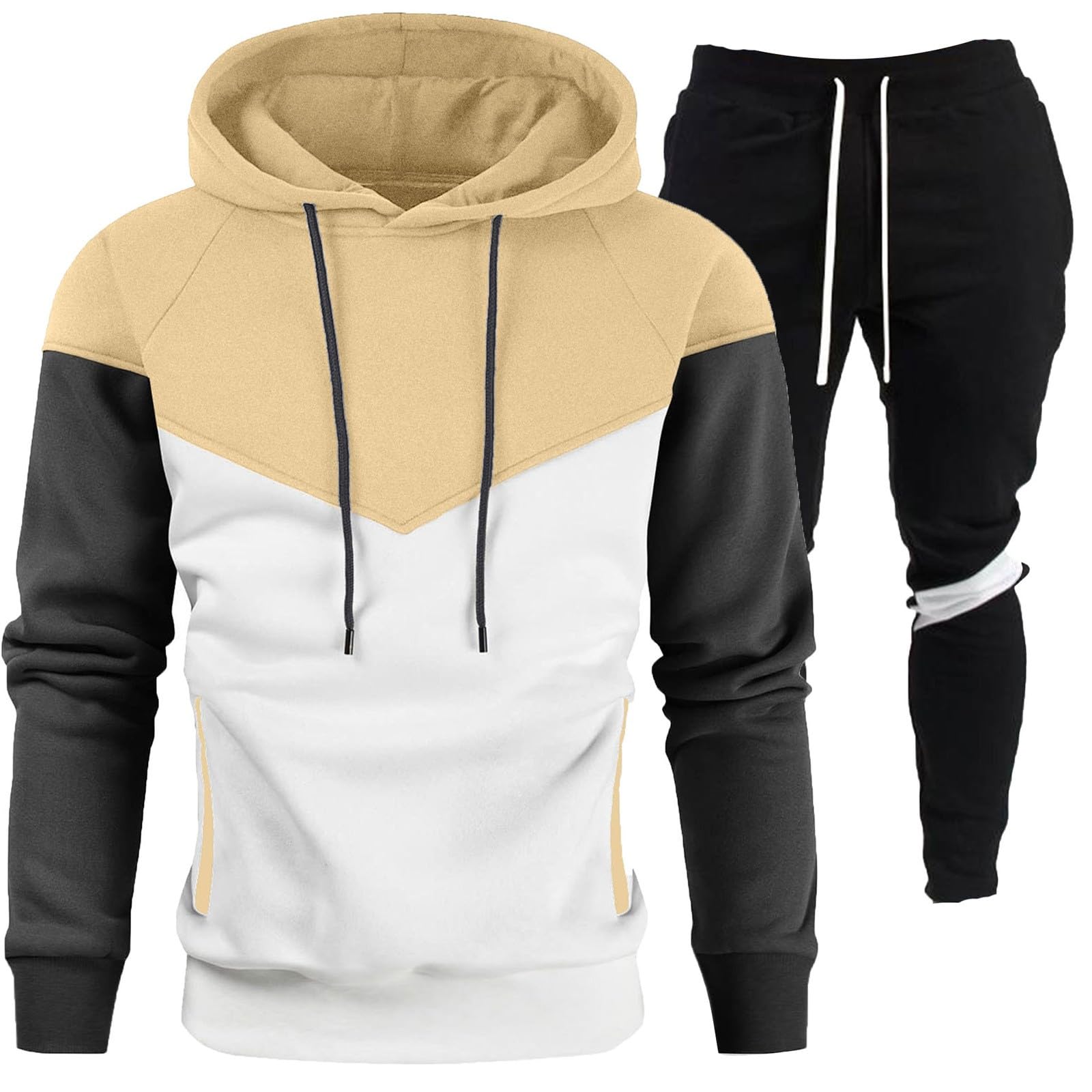 2024 Herren Trainingsanzug Zweiteiliger Sportanzug mit Kapuze Lässiger Jogginganzug Sportanzug