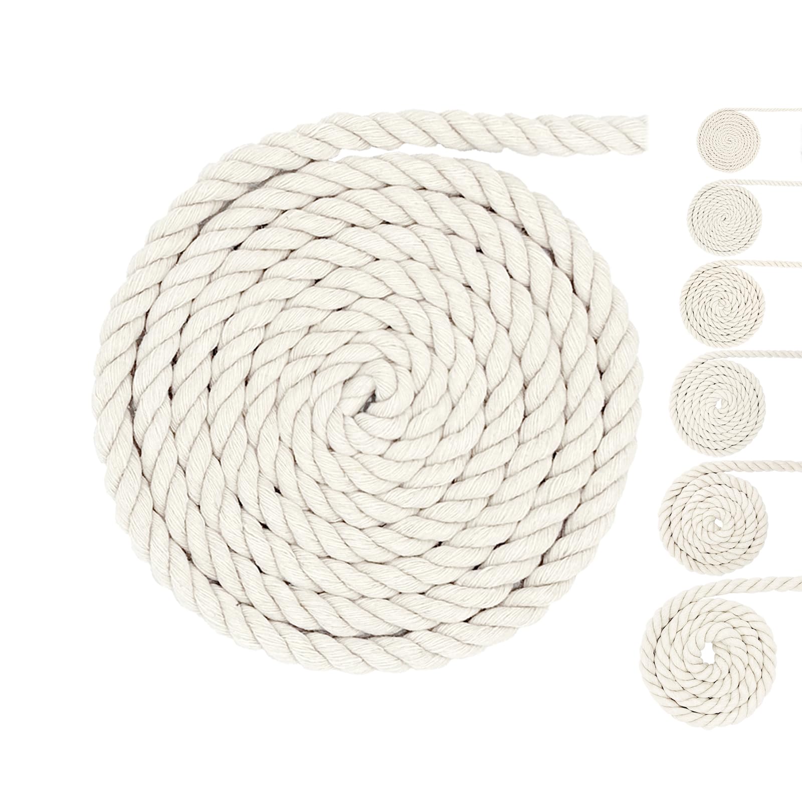 Thick Rope Cotton Rope White Rope Macrame Rope 8mm 10M Noose Soft Rope ...