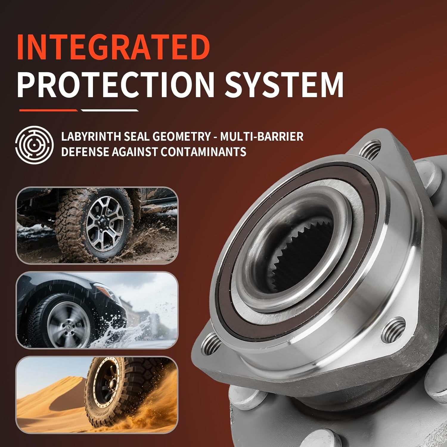DRIVESTAR 513277 Front/Rear Wheel Hub & Bearing Assembly 2008-16 for Buick Enclave, 2009-16 for Chevrolet Traverse, 2007-16 for GMC Acadia, 2007-10 for Saturn Outlook, 6 Lug w/ABS(Pair)