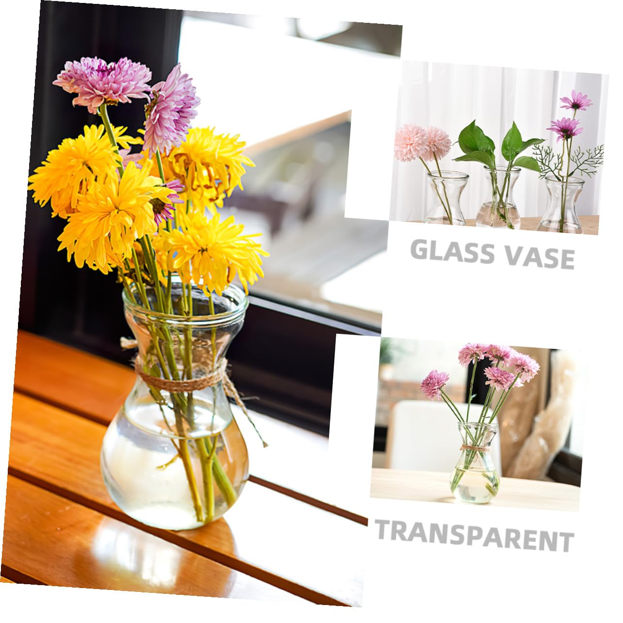 Uonlytech 5 pièces Lot de Vases Verre Transparent pour Propagation Hydroponique Décoratifs et Compacts pour Bureau et Intérieur