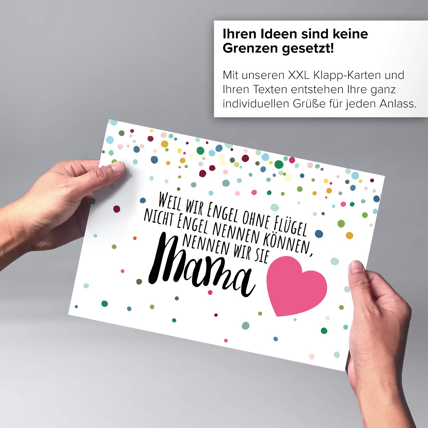 XXL Muttertagskarte DIN A4 – Moderne Klappkarte Mit Verlaufsdesign & Umschlag, Hochwertig, Personalisierbar
