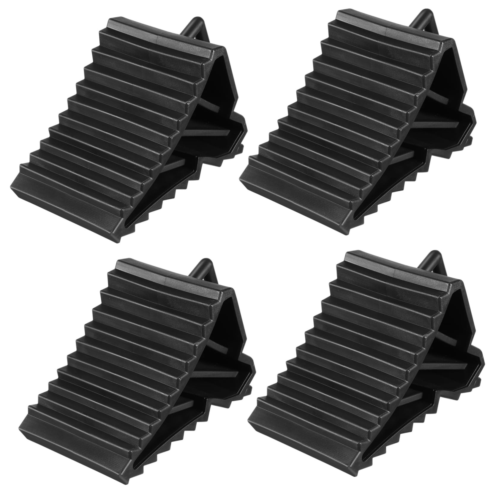 Cunei per Ruota 4 Pezzi in Plastico Nero, Pad di Trazione e Scanalature, per Auto e Veicoli, Utili per Riparazioni in Garage e Casa | Blocco Antiscivolo, Uso in Officina e Riparazioni Auto, Costruzione Durevole per Ogni Stagione