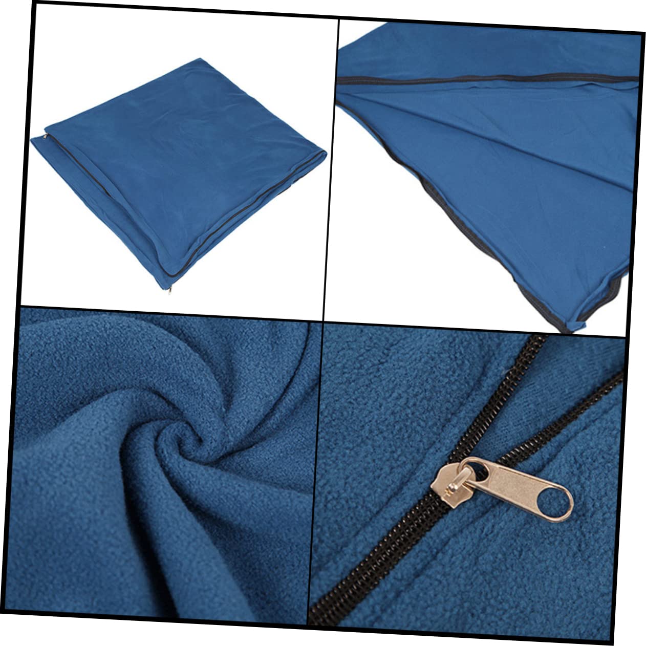 Mikinona Paquet De Couchage en Polaire Bleu 180x75 Cm pour Camping Et Randonnée, Léger, Imperméable, avec Rangement, Adapté pour Temps Frais Et Activités Plein Air