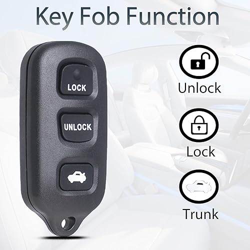 Miniatura 6 de Llavero de entrada sin llave compatible con Toyota Camry 2002-2006 / Matrix Pontiac Vibe 2003-2008 / Sienna 1999-2003 /Solara 02-03 Control remoto