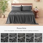 Andency Bamboo Cooling King Size Bed Sheets, 100% Viscose Derived from Bamboo, 4 Pieces Breathable Bedsheets for Hot Sleepers, 16" Deep Pocket, Soft Luxury Dark Grey Bedding Sets