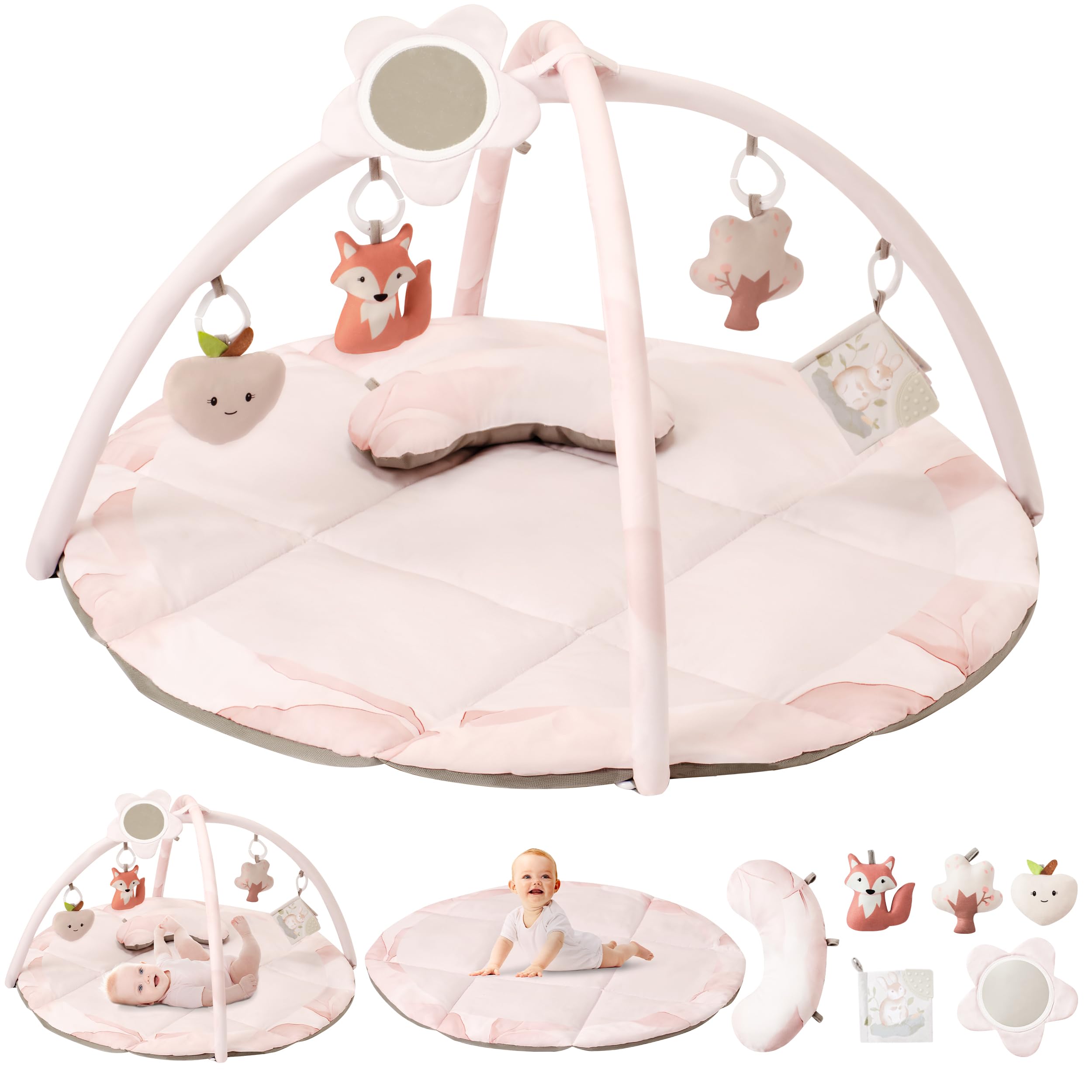 Coperta Da Gioco 5 In 1 Per Bambini – Tappetino Attività Con Archetti E Giochi Sensoriali – 0-18 Mesi, Regalo Baby Shower