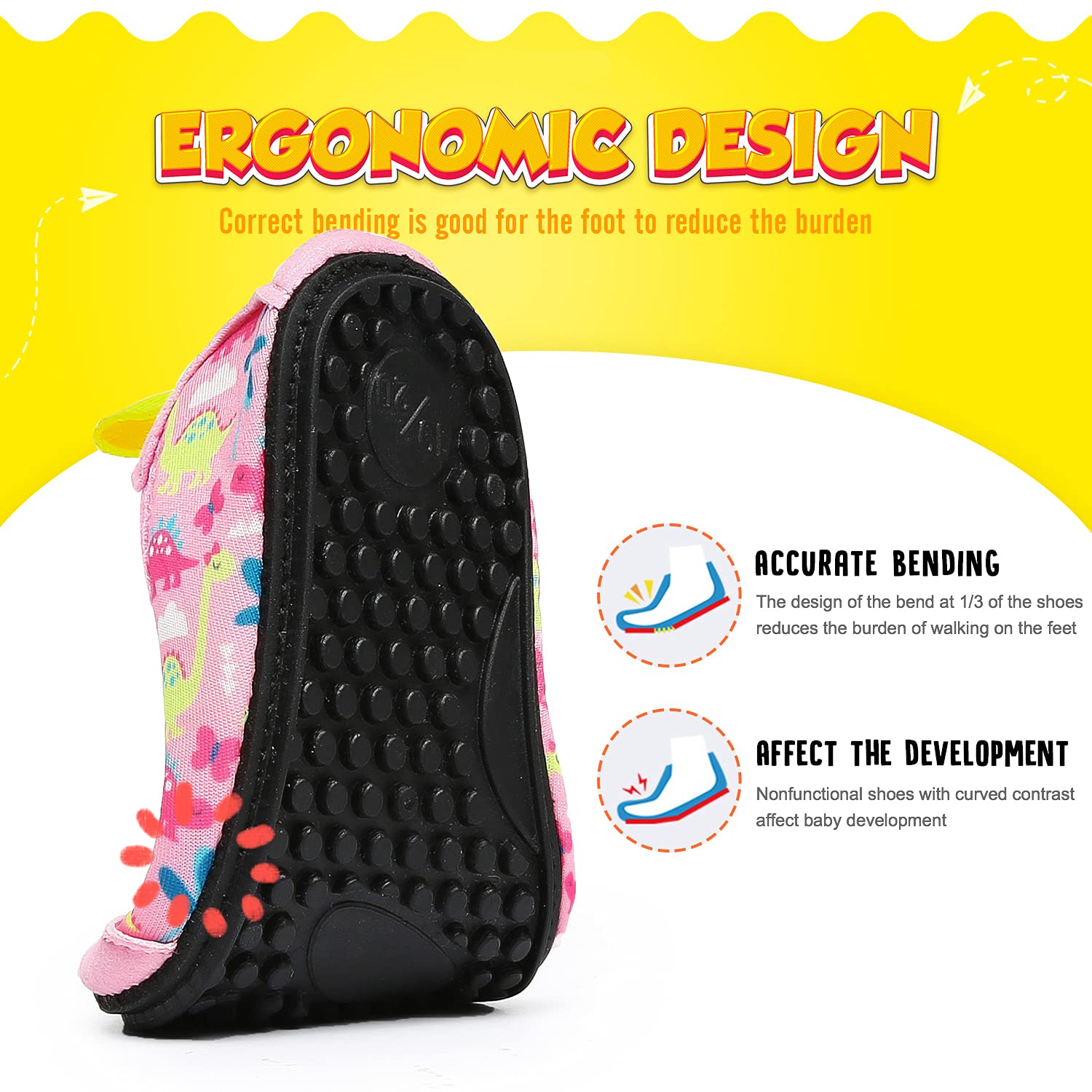 Zapatos de Agua para niños y niñas, Zapatos de Playa para niños pequeños, Calcetines acuáticos Descalzos Antideslizantes para Piscina y Playa — view 3