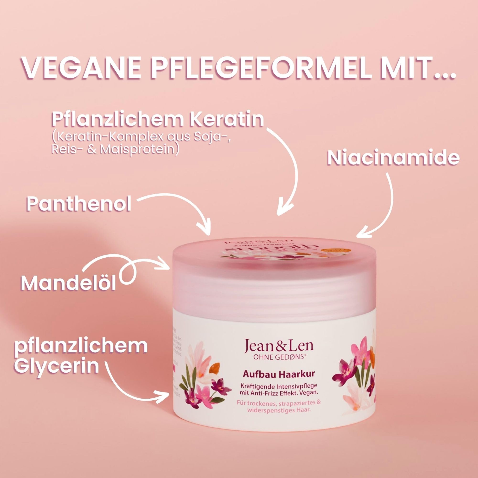 Jean & Len Migdały I Keratyna Kuracja do Włosów, 250 ml