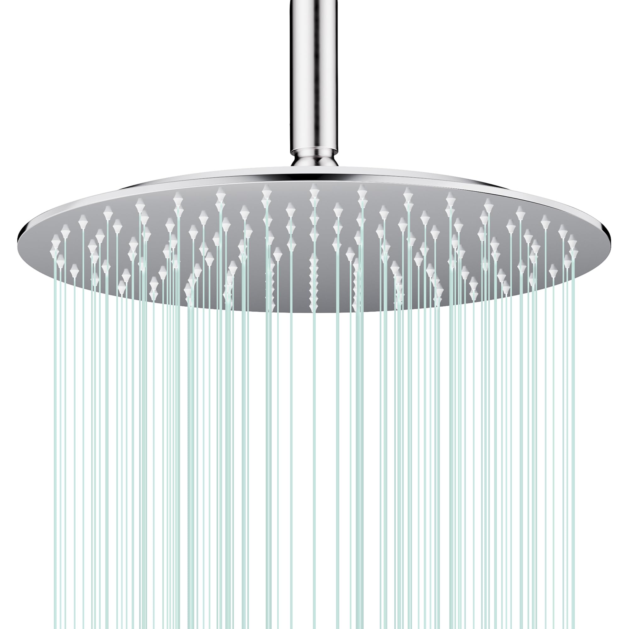 AULEEND Rain Shower Head, Work with Any Decorative Style,All Metal Rainfall Shower Head (Chrome, 12 Inch)