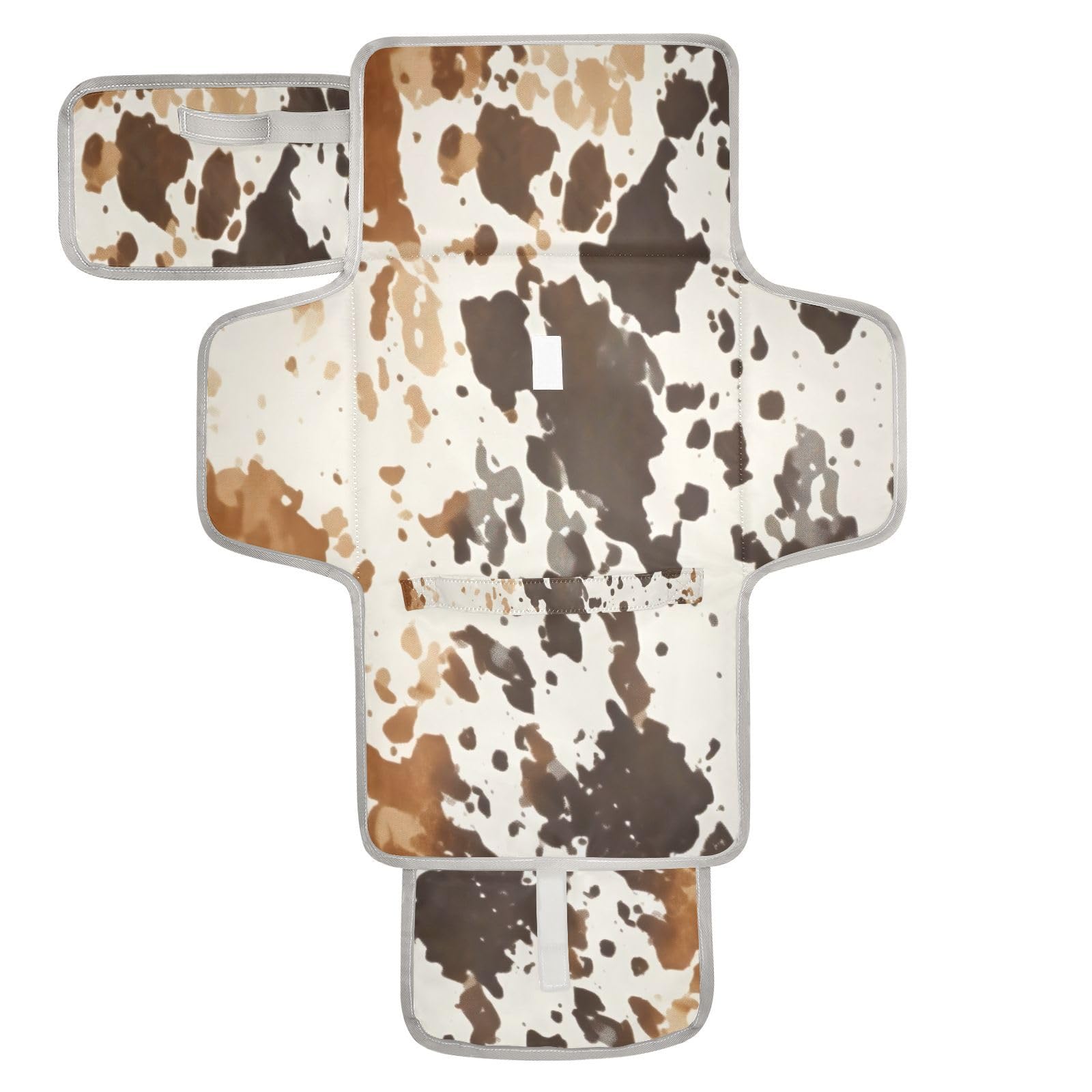 PaChyLuu Portable Baby Changing Pad - Retro Cow Print Waterproof Diaper Changing Mats for Baby Boys Girls, Lightweight Changing Pads