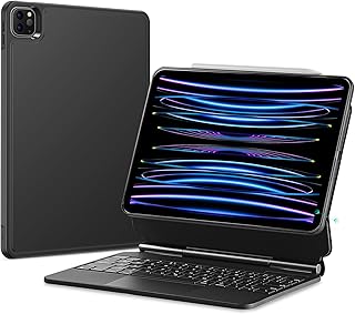 ESR Magnetic Keyboard Case, iPad Keyboard Case for iPad Pro 11/Air 5/4, Easy-Set Magnetic Stand, Portrait/Raised View Modes, Springy Backlit Keys, Multi-Touch Trackpad, Rebound Series, Charcoal Grey