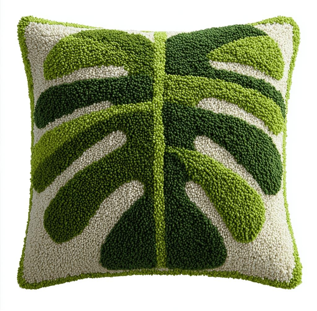 Kitquiver Latch Hook Kits Donkey for Adults,Leaf DIY Latch Hook Cushion Kits and Latch Rug Kits Cross-Stitch Embroidery Cushion Cover for Home Sofa Decoration 17X17 in