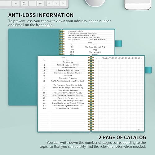 Miniatura 10 de Regolden-Book Cuaderno de gráficos en espiral sin fecha, cuaderno cuadrado grande, diario de cuadrícula de matemáticas de ingeniería con soporte