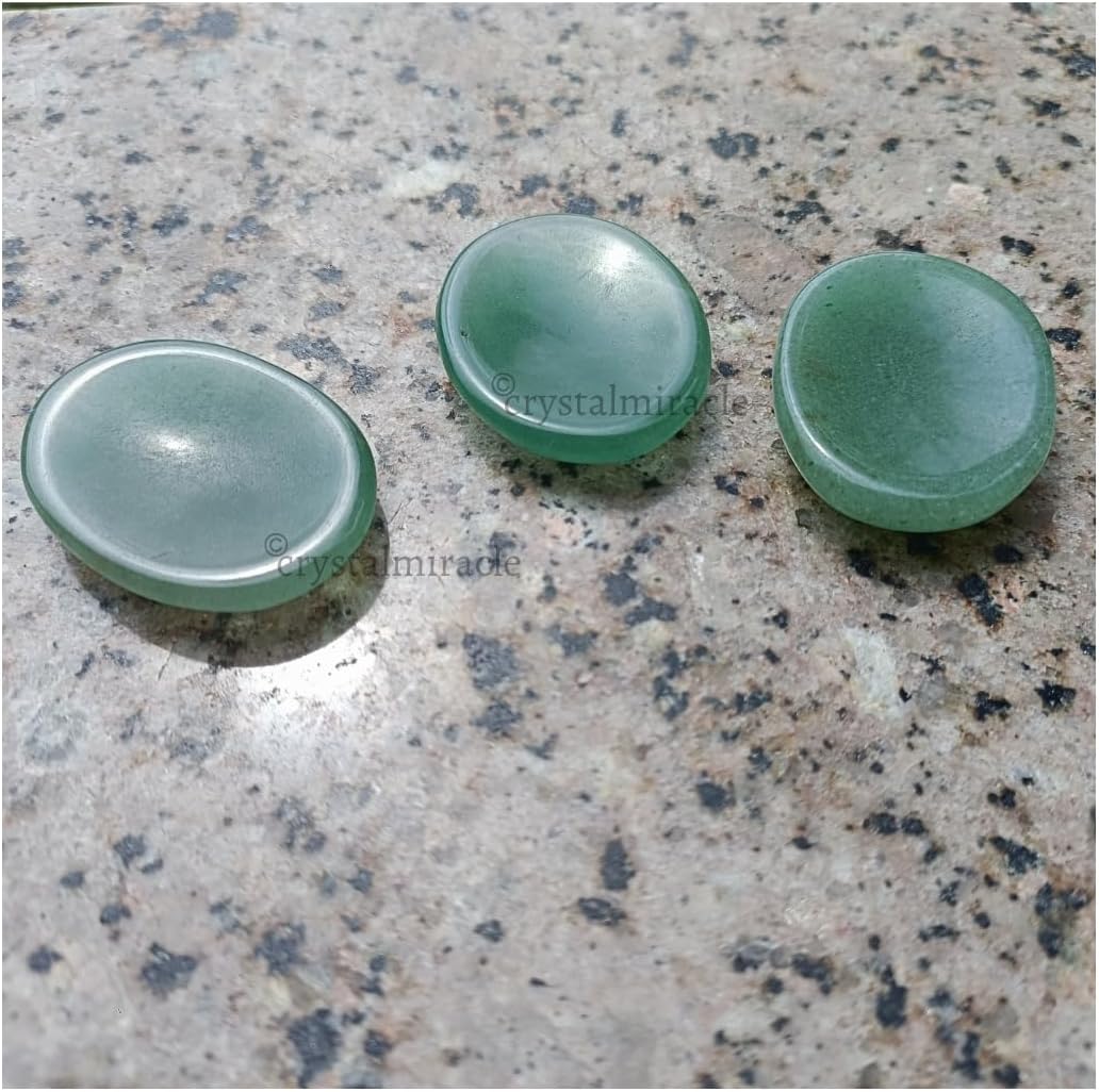 Set of Two Green Aventurine Quartz Worry Stones Positive Energy Crystal Healing Thumb Stone for Metaphysical Powerful Health Wealth Reiki Meditation Feng Shui Gifts for Men Women - Image 3